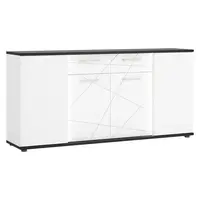 Komoda Venezia VENK02 4D2S biela alpská/dub vicenza čierna/mdf biela L