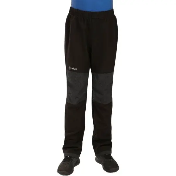 KILPI RIZO Detské softshellové outdoorové nohavice, čierna, veľkosť