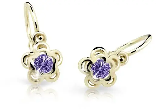 Cutie Jewellery Zlaté detské náušnice C2204-10-X-1 fialová