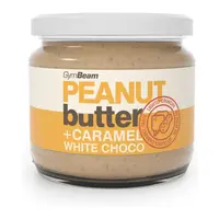 GymBeam ARAŠÍDOVÉ MÁSLO KARAMEL + BÍLÁ ČOKOLÁDA - 340 G Ořechové máslo, , velikost