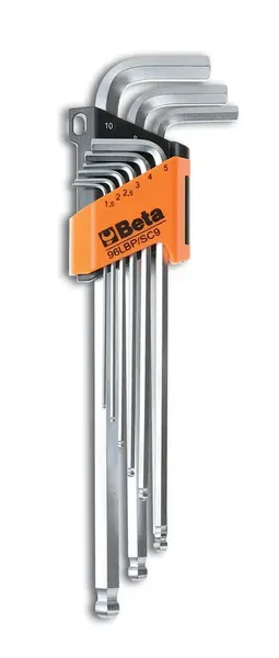 Beta tools Sada 9 přesazených šestihranných klíčů s kulovou hlavou, mimořádně dlouhý model