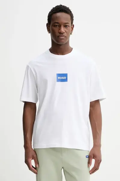 HUGO Blue tričko pánské bavlněné Nayonix