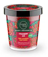 ORGANIC SHOP Detoxikační tělový peeling – Jahodový džem 450 ml