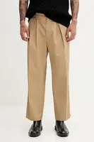 Nohavice Fiorucci Beige Logo Embroidered Chino Trousers