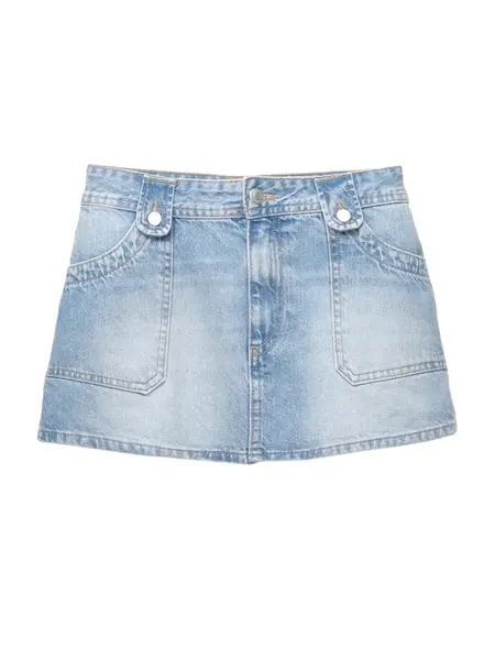 Pull&Bear Sukňa 'W3 MINI FALDA CARPENTER'  modrá denim