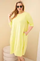Plus size dámske šaty s vreckami