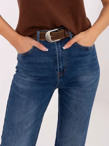 Dámské rovné džíny v tmavě modré barvě