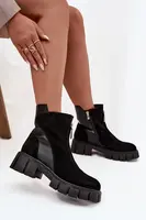 Dámské kotníkové boty z pravé semišové kůže