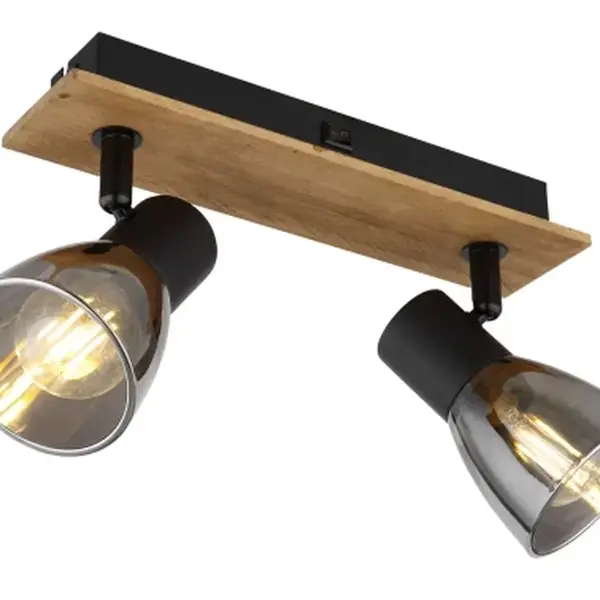 Stropní/nástěnné osvětlení Claude 25 cm, černá, 2 svítidla