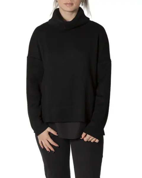 Čierny rolákový sveter Sandro Ferrone