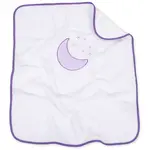 Mamo Tato Oboustranná chlupáčková dečka s vyšívkou 75 x 90 cm, Měsíček, bílá/fialová