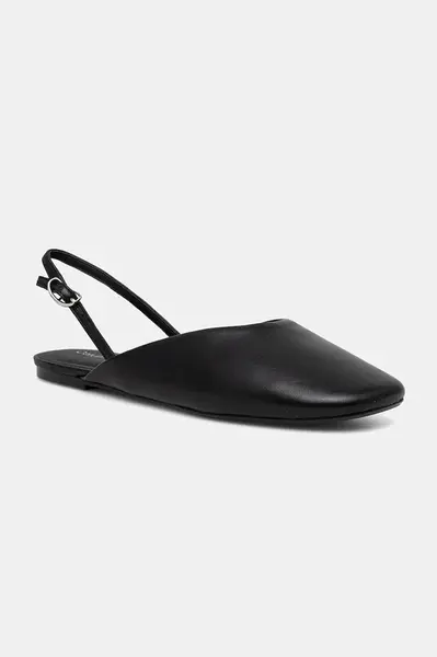Kožené baleríny Calvin Klein OBLIQUE BALLERINA SLINGBACK LTH
