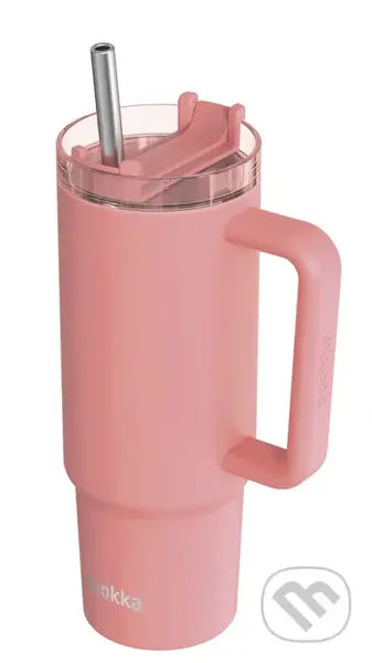 Nerezový termohrnček so slamkou Vibe Coral 880 ml