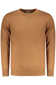 Pánsky hnedý sveter s výstrihom
