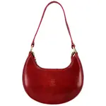 Dámská kožená kabelka na rameno červená - Delami Vera Pelle Anissa