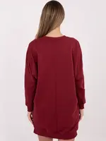 Bordové mikinové šaty