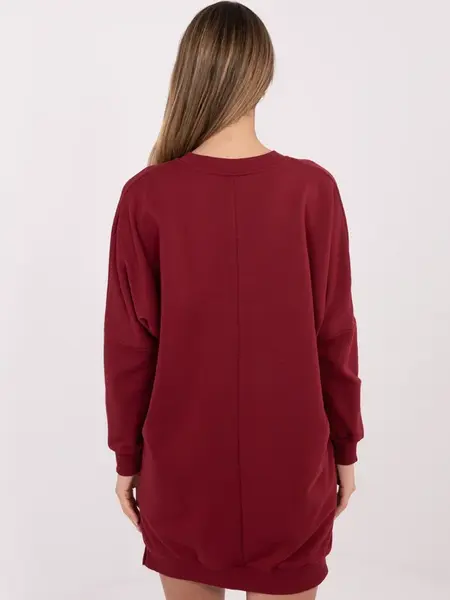 Bordové mikinové šaty