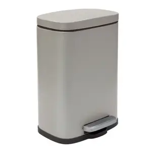 Spirella Spirella pedálový odpadkový kôš akira matná šedo-hnedá oceľ soft-close 12 l 10.21561