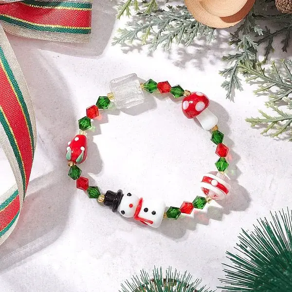 Bicone K9 Glass Beaded Stretch Bracelets