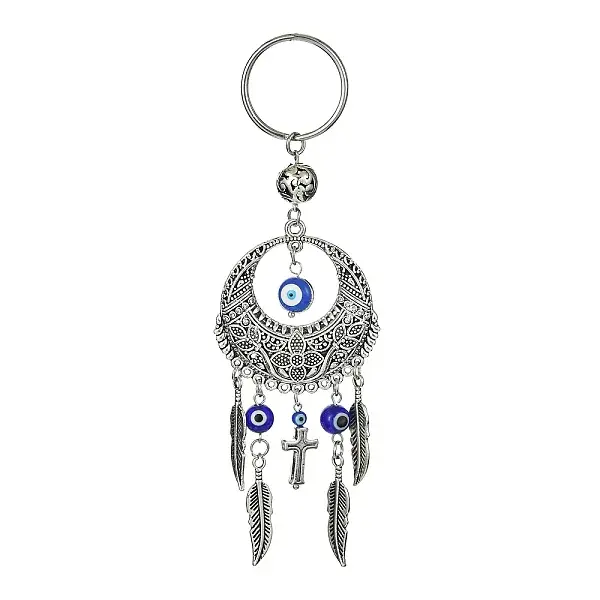 Handmade Lampwork Evil Eye Pendant Keychain