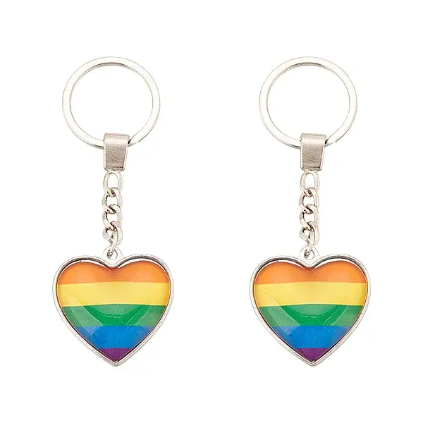 2Pcs Pride Alloy Keychain