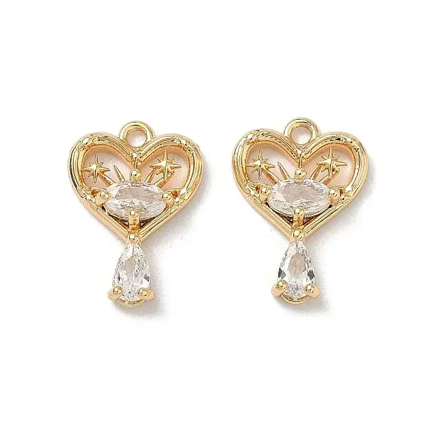 Brass Pave Cubic Zirconia Pendants