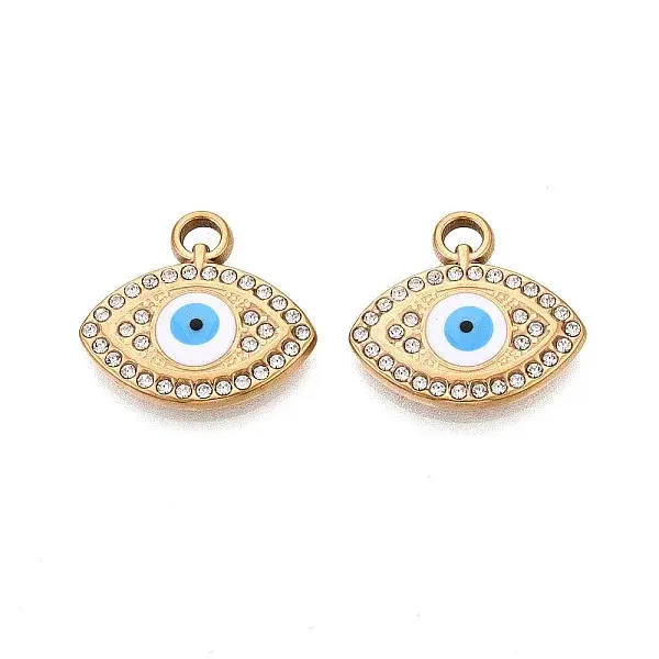 304 Stainless Steel Rhinestone Pendants