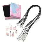 DIY Natural Rose Quartz Pendants & Waxed Cord Necklaces Making Kits