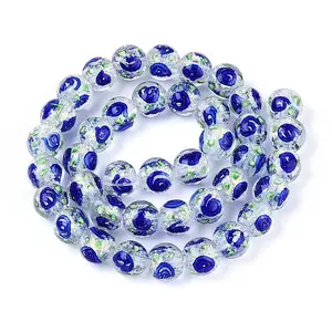 Handmade Foil Lampwork Beads Strands