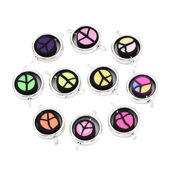 Polymer Clay Beads with CCB Plastic Frame Connector Charms