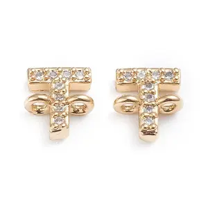 Brass Micro Pave Cubic Zirconia Links Connectors