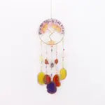 Copper Wire Wrapped Natural Mixed Stone Chips Tree of Life Suncatcher