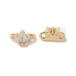 Brass Pave Clear Cubic Zirconia Slide Charms