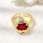 Brass Micro Pave Cubic Zirconia Open Cuff Rings