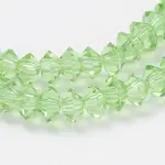 Faceted Bicone Transparent Glass Bead Strands