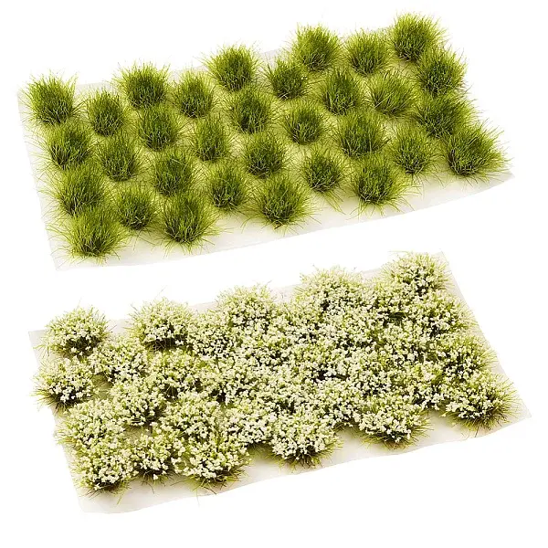 64Pcs 2 Colors Nylon & Resin Mini Grass Tufts