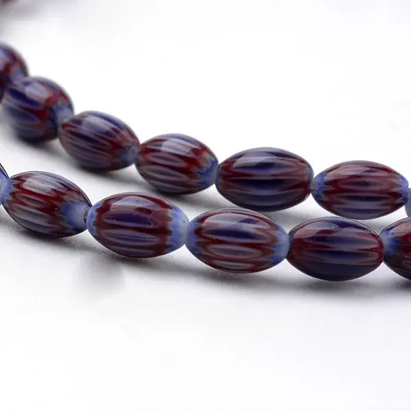 Handmade Chevron Lampwork Beads Strands
