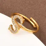 304 Stainless Steel Micro Pave Cubic Zirconia Cuff Open Rings