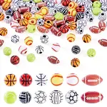 120Pcs 12 Styles Sports Style Acrylic Beads