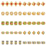 50Pcs 5 Styles Alloy Enamel Beads