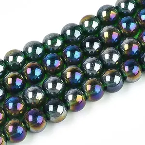 Electroplate Transparent Glass Beads Strands