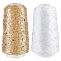 2 Rolls 2 Colors Polyester Sparkle Sequin Yarn