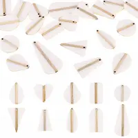 20Pcs 10 Styles Opaque Resin & Wood Pendants Sets