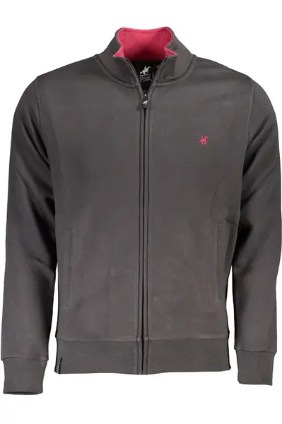 US GRAND POLO MEN'S GRAY ZIP SWEATSHIRT