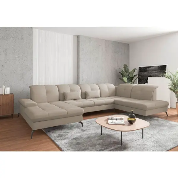 Sit & More SEDACÍ SOUPRAVA, textil, šedohnědá