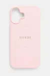 Obal na telefon Guess iPhone 16 Plus 6.7 růžová barva, GUHMP16MPGHSMMP