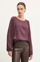 Halenka Answear.LAB dámská, vínová barva, hladká