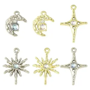 30Pcs 6 Styles Alloy & Resin Pendants Sets