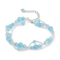 Round Cat Eye & Shell Pearl Beaded Bracelets