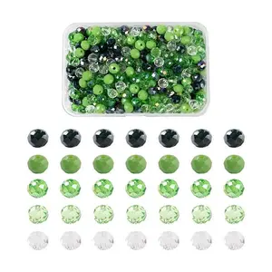 500Pcs 5 Colors Mixed Styles Glass Beads
